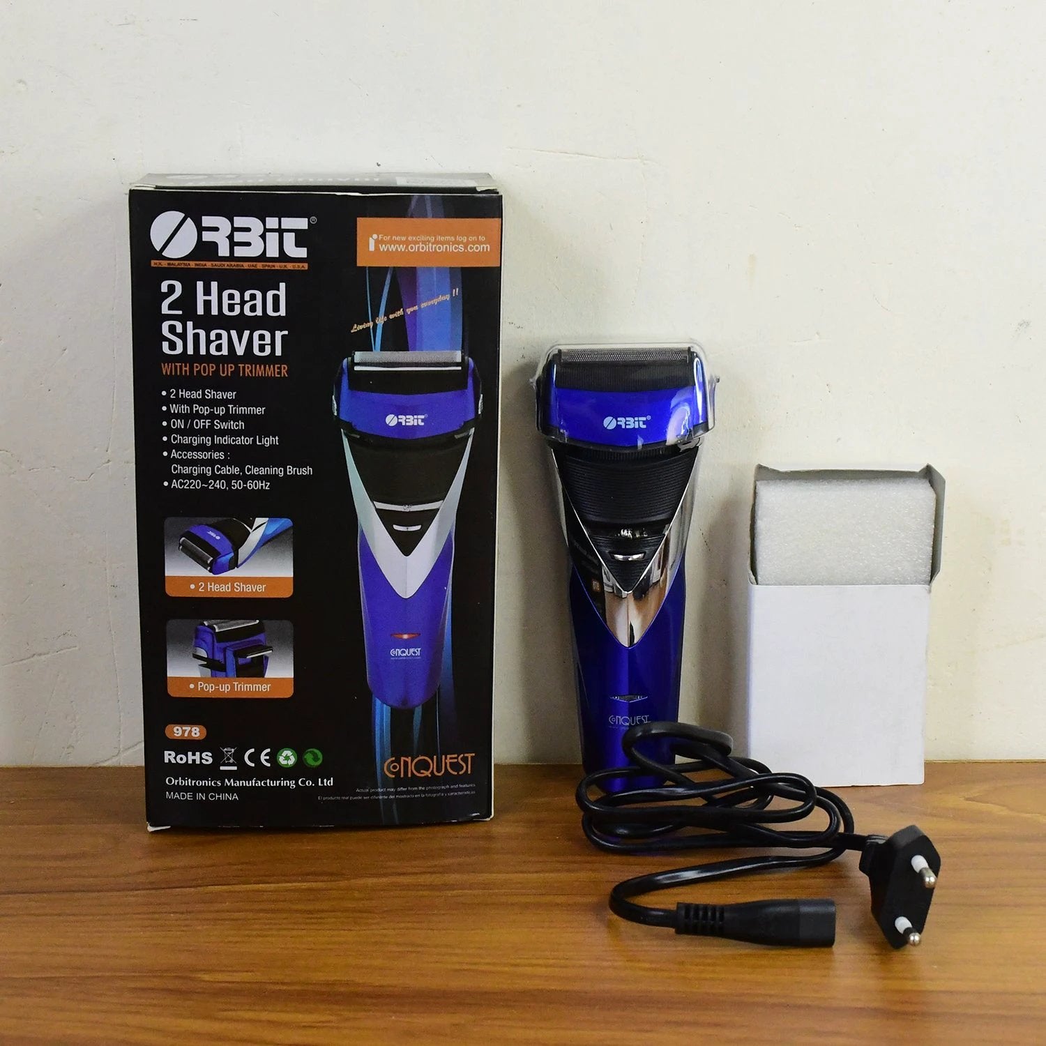 Orbit Rechargeable Electric Foil Shaver 2 Head Shaver With Pop Up Trimmer (1 Pc) - 69KART