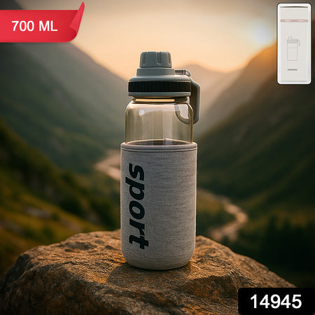 Sports Water Bottle With Protective Sleeve 700ml