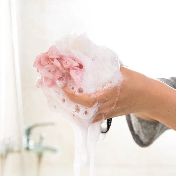 1462b Bath Sponge Round Loofah And Back Scrubber For Men And Women by Wukusy