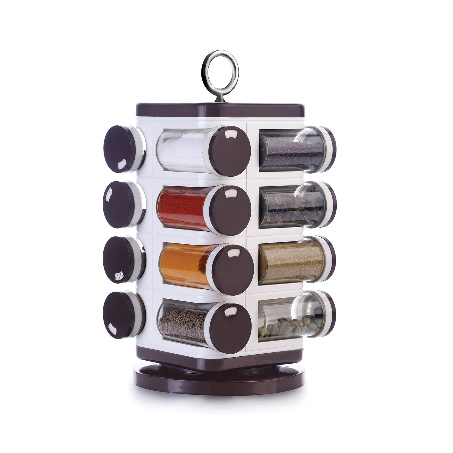 8119 Ganesh Multipurpose Revolving Spice Rack With 16 Pcs Dispenser Each 100 Ml Plastic Spice Abs Material 1 Piece Spice Set 1 Piece Spice Set  (Plastic) - 69KART