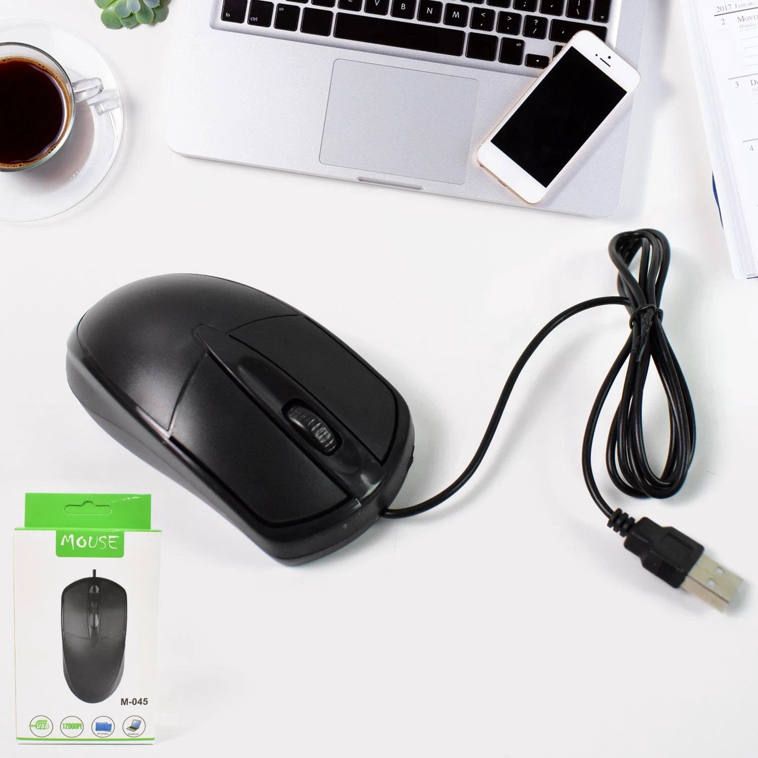 Computer  Laptop Wired Optical Mouse M- 045 (1 Pc) - 69KART