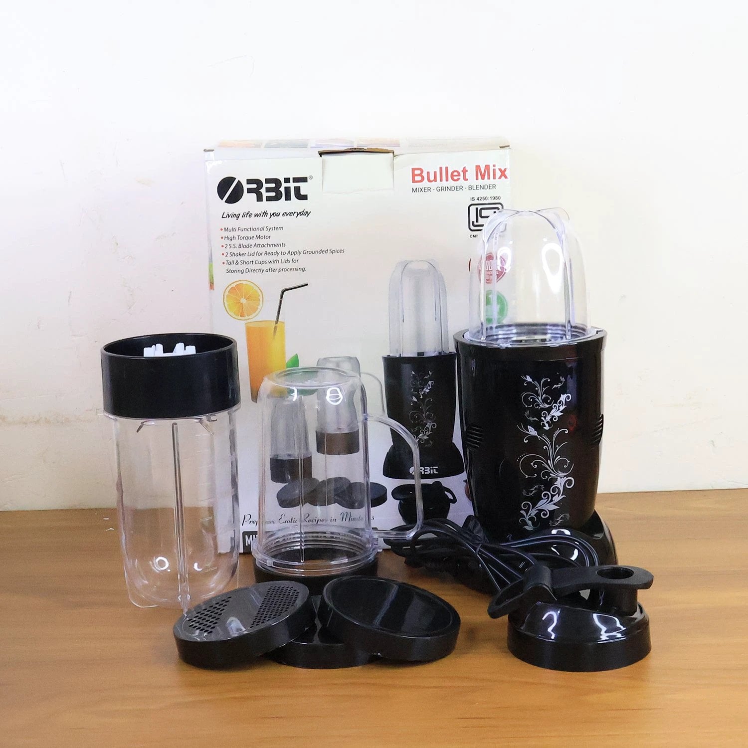 Orbit Bullet Mixer Grinder - 400w With 3 Jars by Wukusy