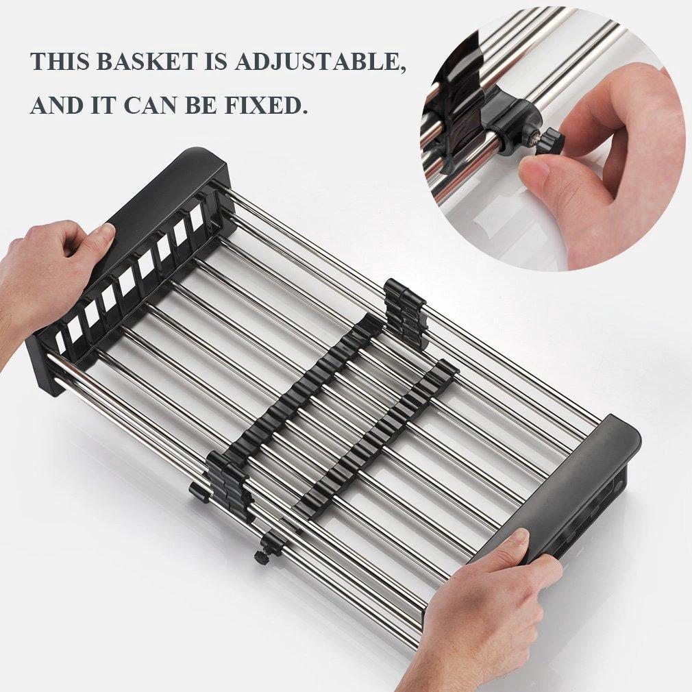 2189 Stainless Steel Expandable Kitchen Sink Dish Drainer by Wukusy