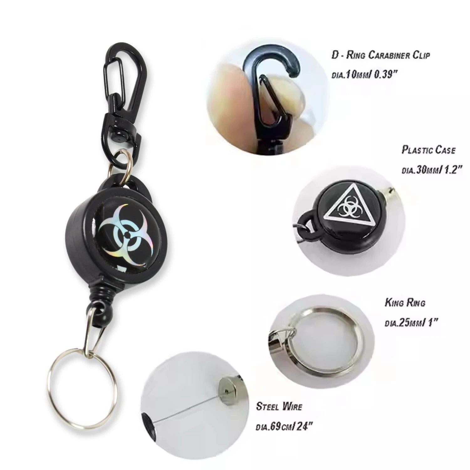 Safety Anti-Lost Retractable Key Chain - Small Secure Holder by Wukusy