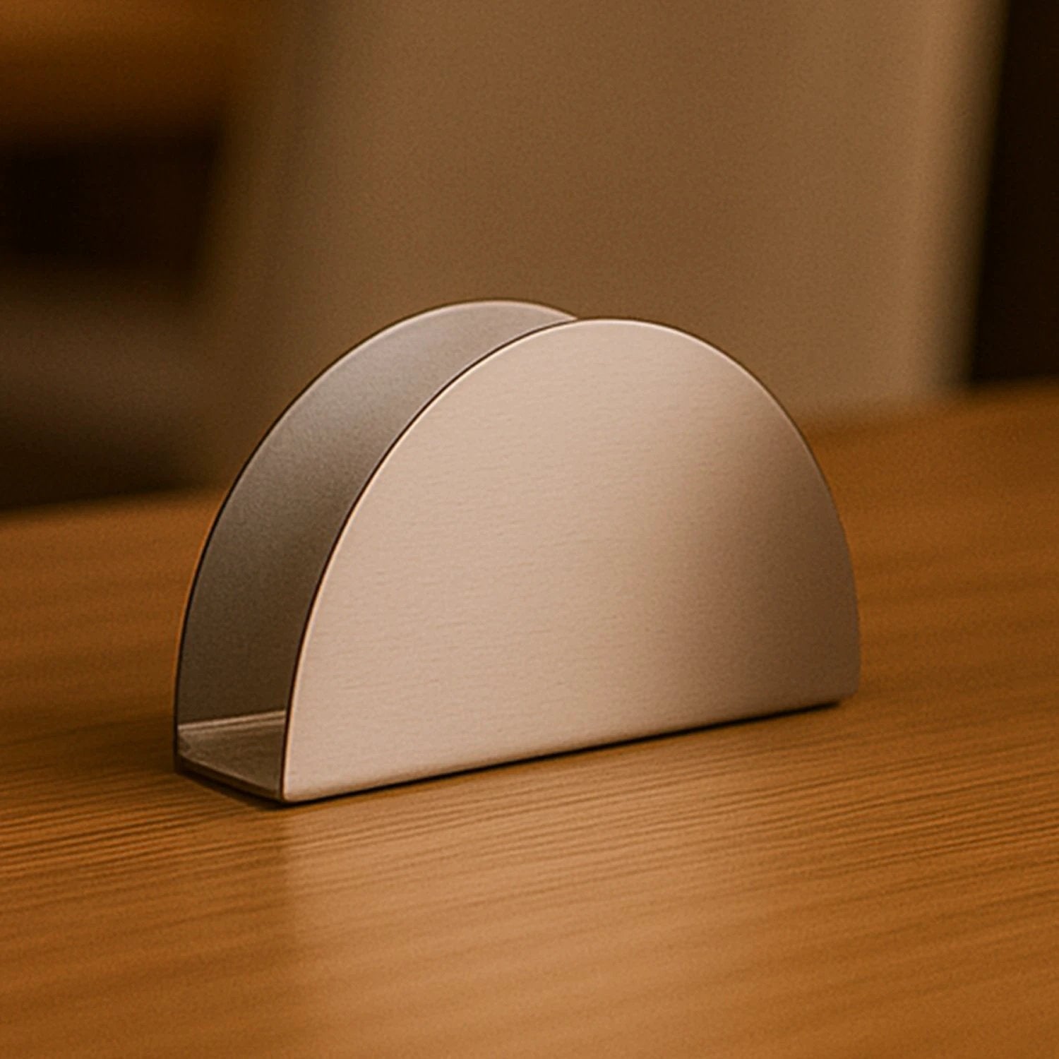 Stainless Steel Half-moon Shaped Tissue Paper Napkin Holder Stand (1 Pc) by Wukusy