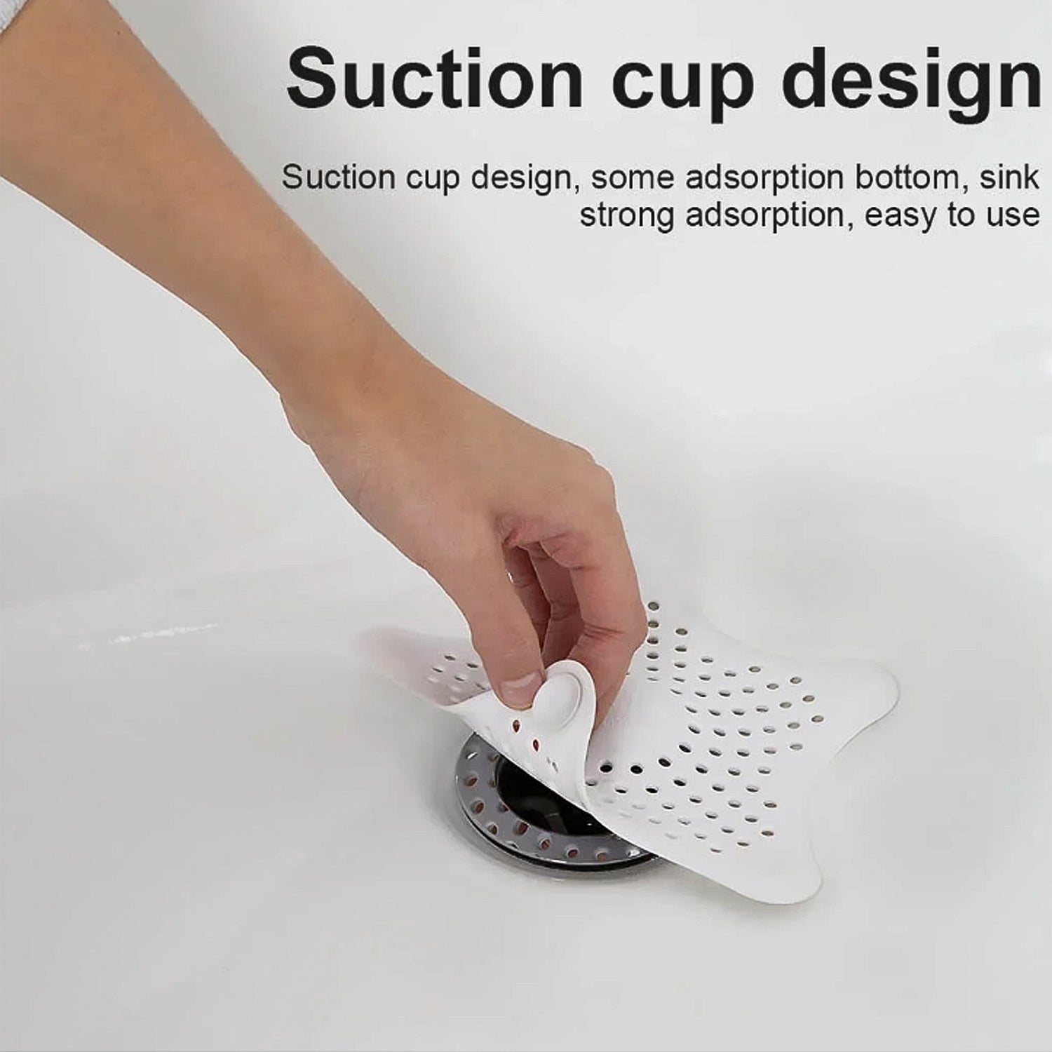White Silicone Star Sink Filter Bathroom Hair Catcher