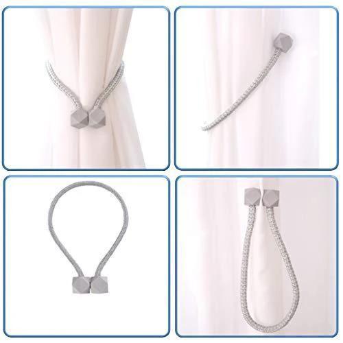 1441 Hexagonal Magnetic Braided Rope Drapery Window Curtains Loop Binding Ties Buckle (2 Pc) by Wukusy
