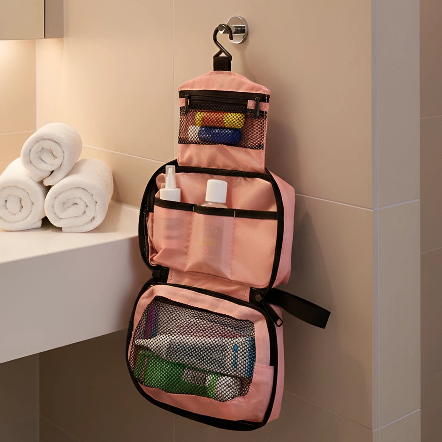 Premium Travel Mate Hanging Toiletry Bag (1 Pc) by Wukusy