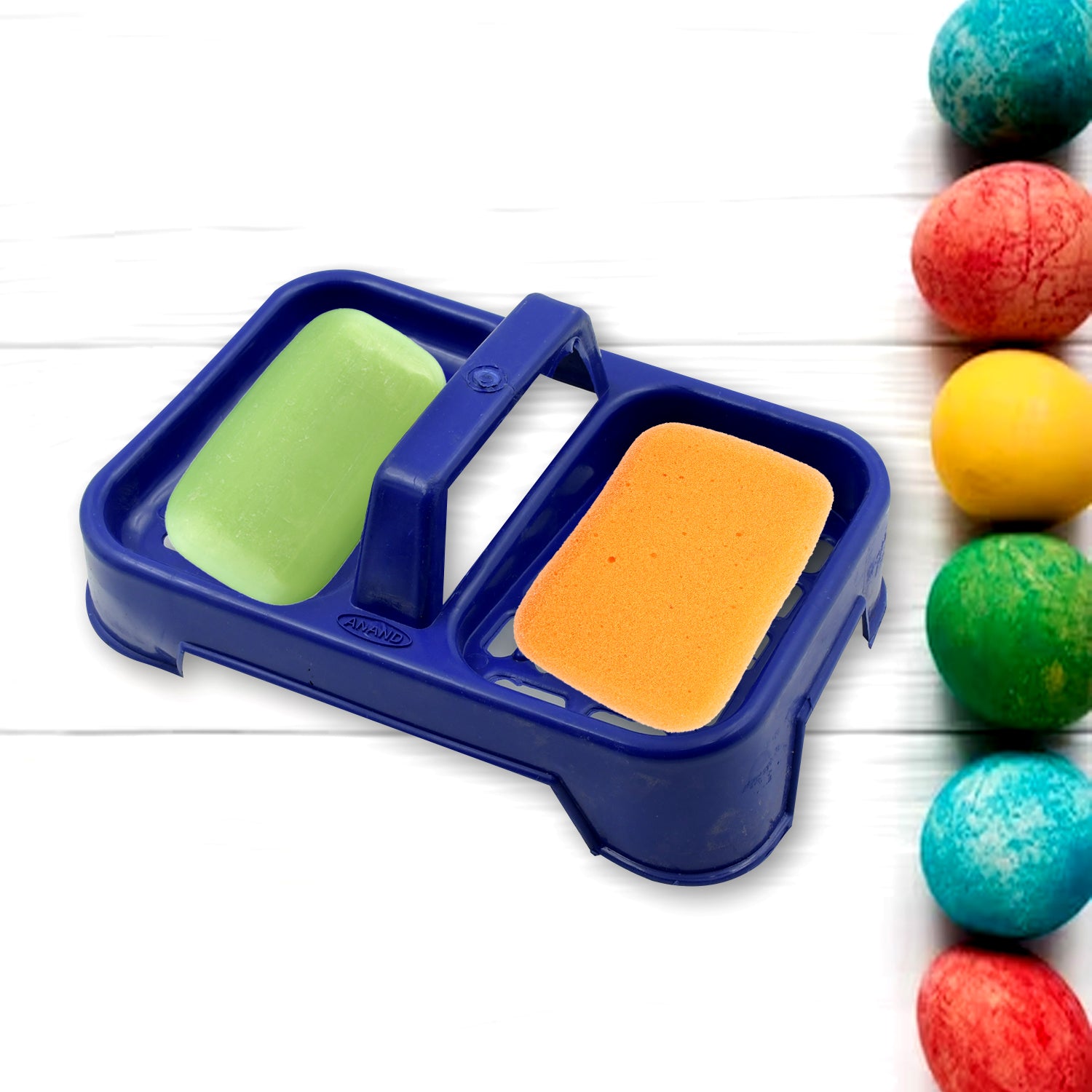2in1 Plastic Soap Case  Soap Dish  Soap Stand 2 Section Plastic Soap Case Soap Holder Soap Dish For Bathroom Kitchen Sink (1 Pc  Multicolor )