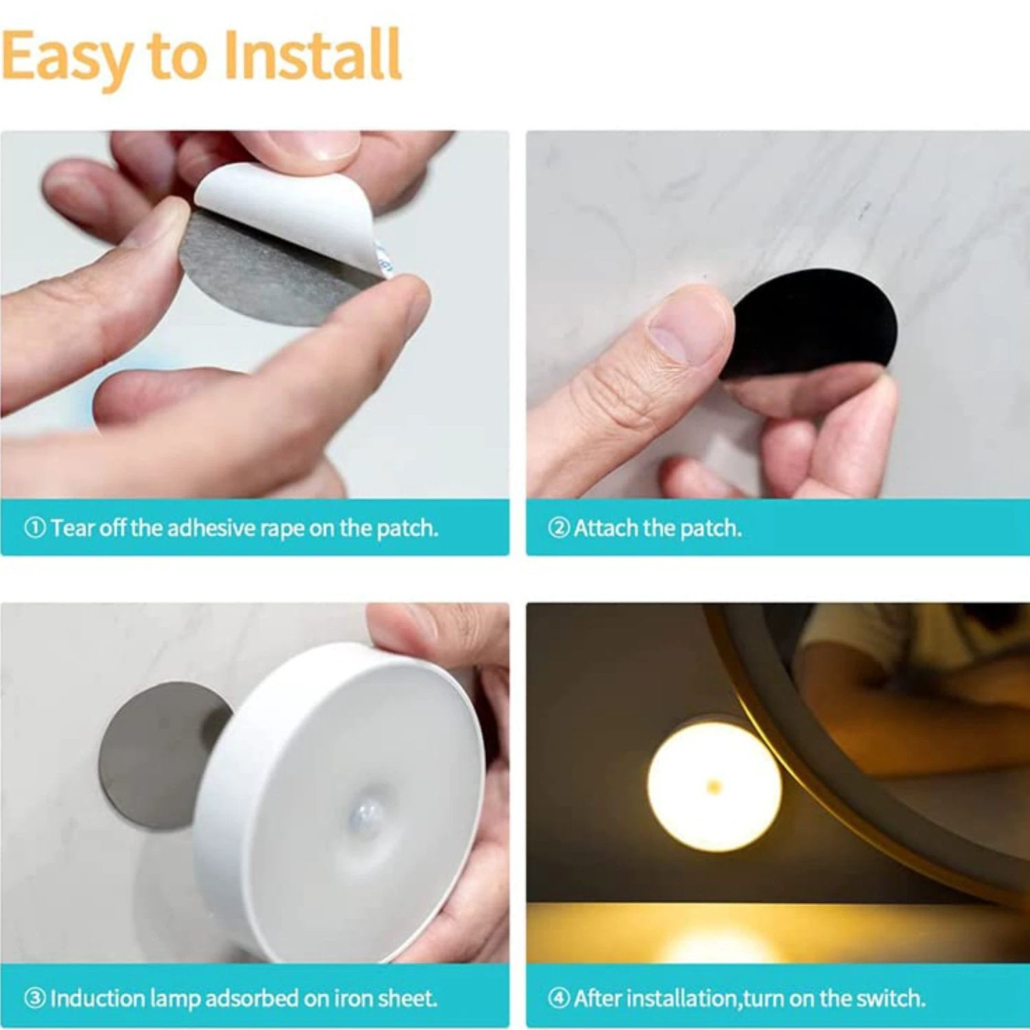 Round Shape 8 Led Motion Sensor Induction Led Light by Wukusy