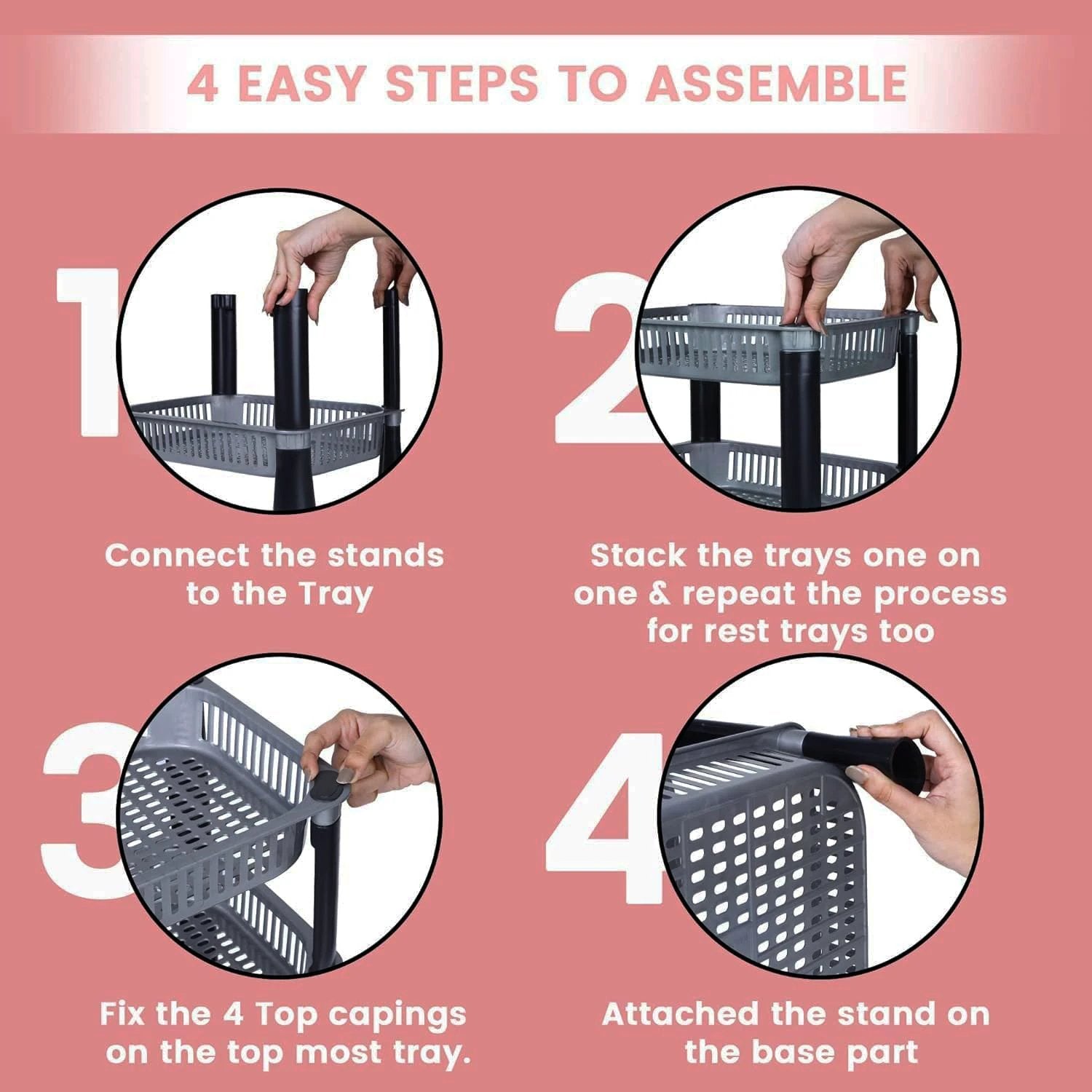 Apex 4-layer Small Multipurpose Plastic Storage Rack by Wukusy