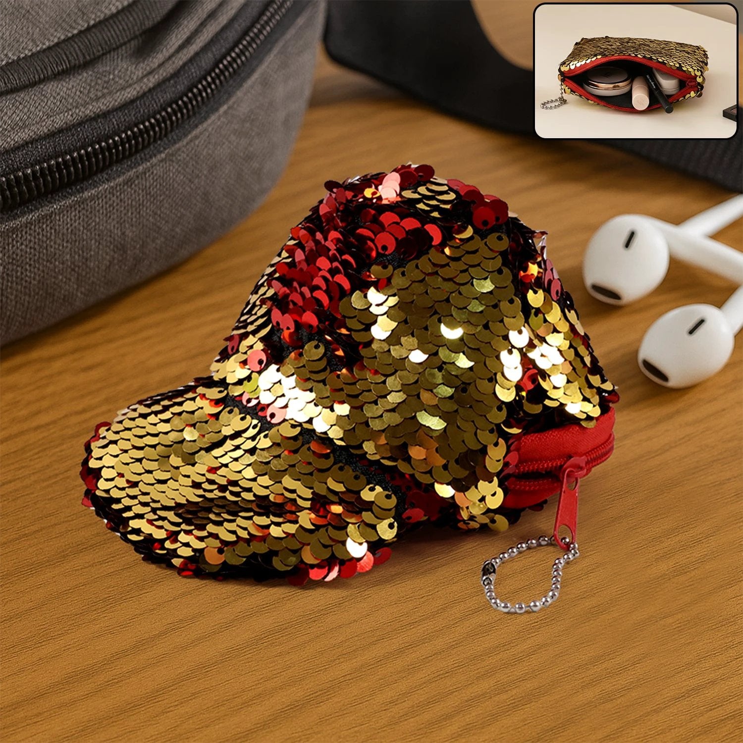 Stylish Sequin Mini Cap-shaped Coin Purse (1 Pc) - 69KART