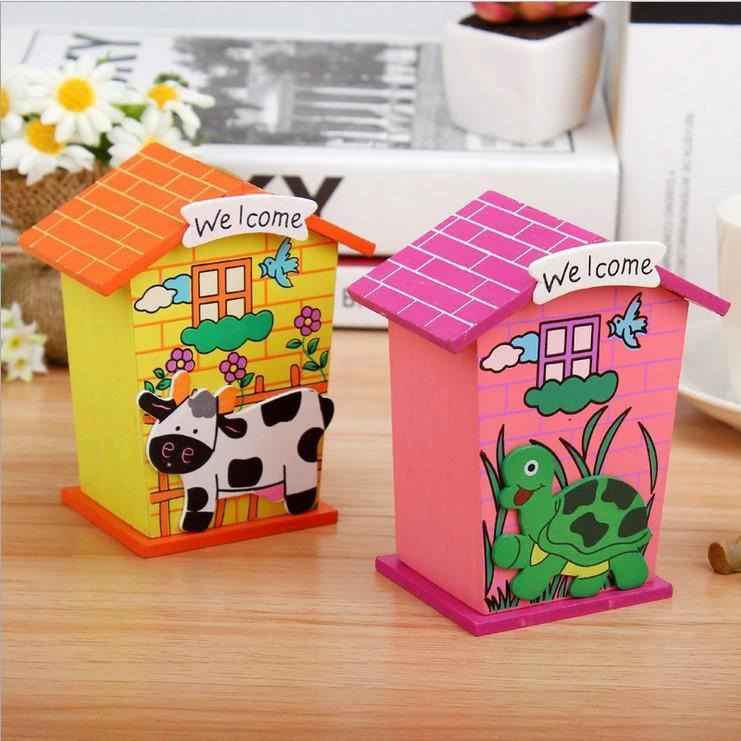 House Shaped Wooden Piggy Bank - 69KART