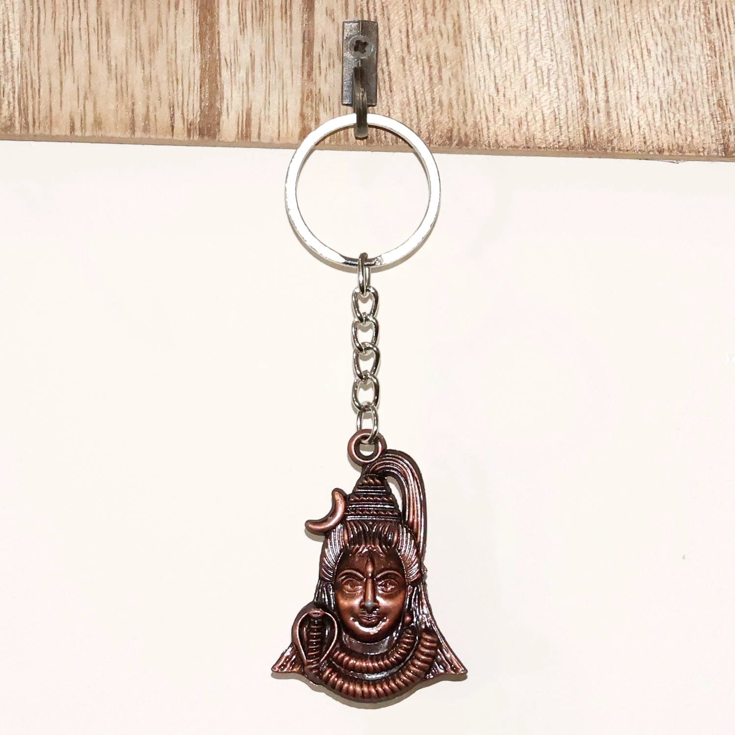 Lord Shiva Face Antique Finish Keychain by Wukusy