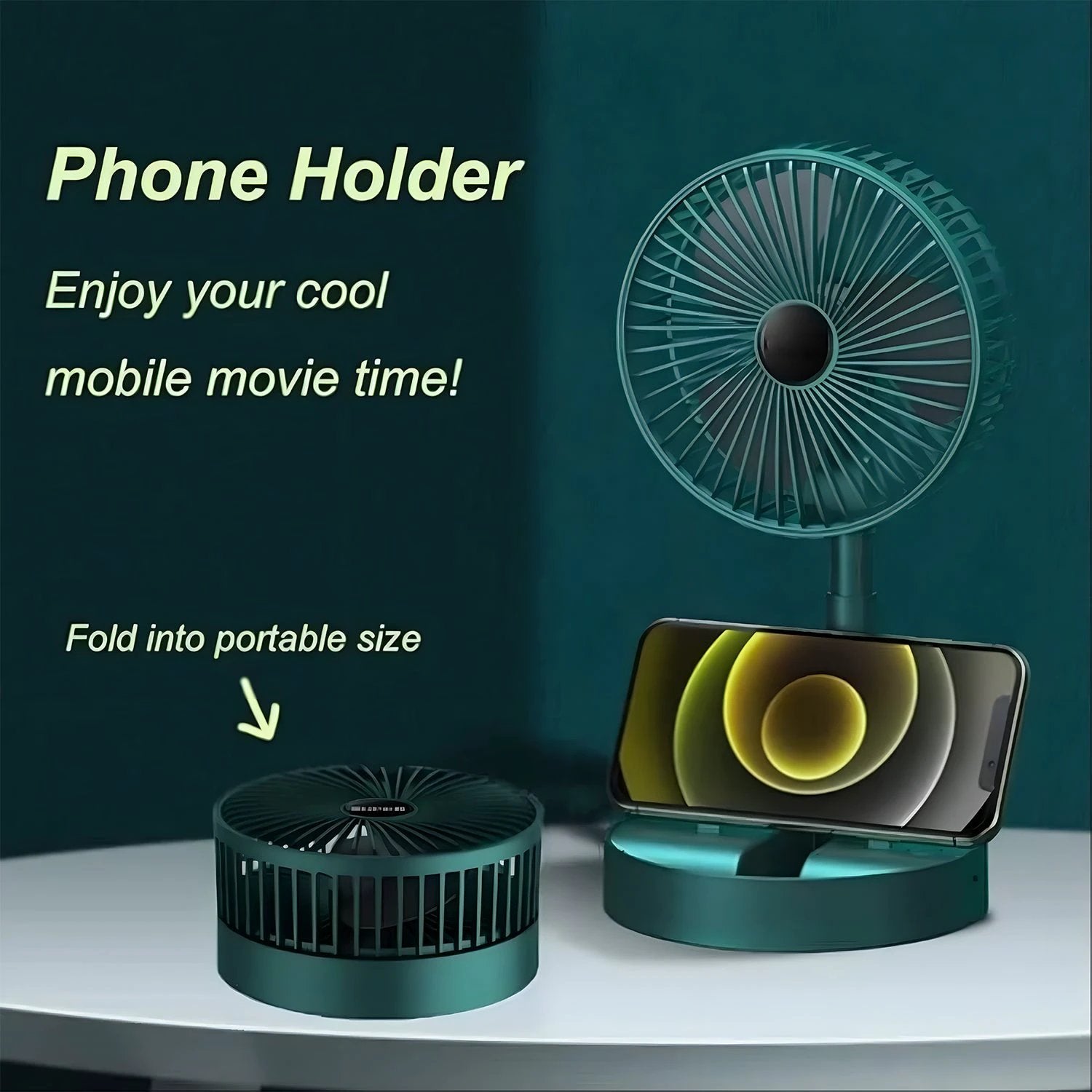 4642 Telescopic Electric Desktop Fan Height Adjustable Foldable  Portable For Travelcarry  Silent Table Top Personal Fan For Bedside Office Table (Battery Not Include) - 69kart