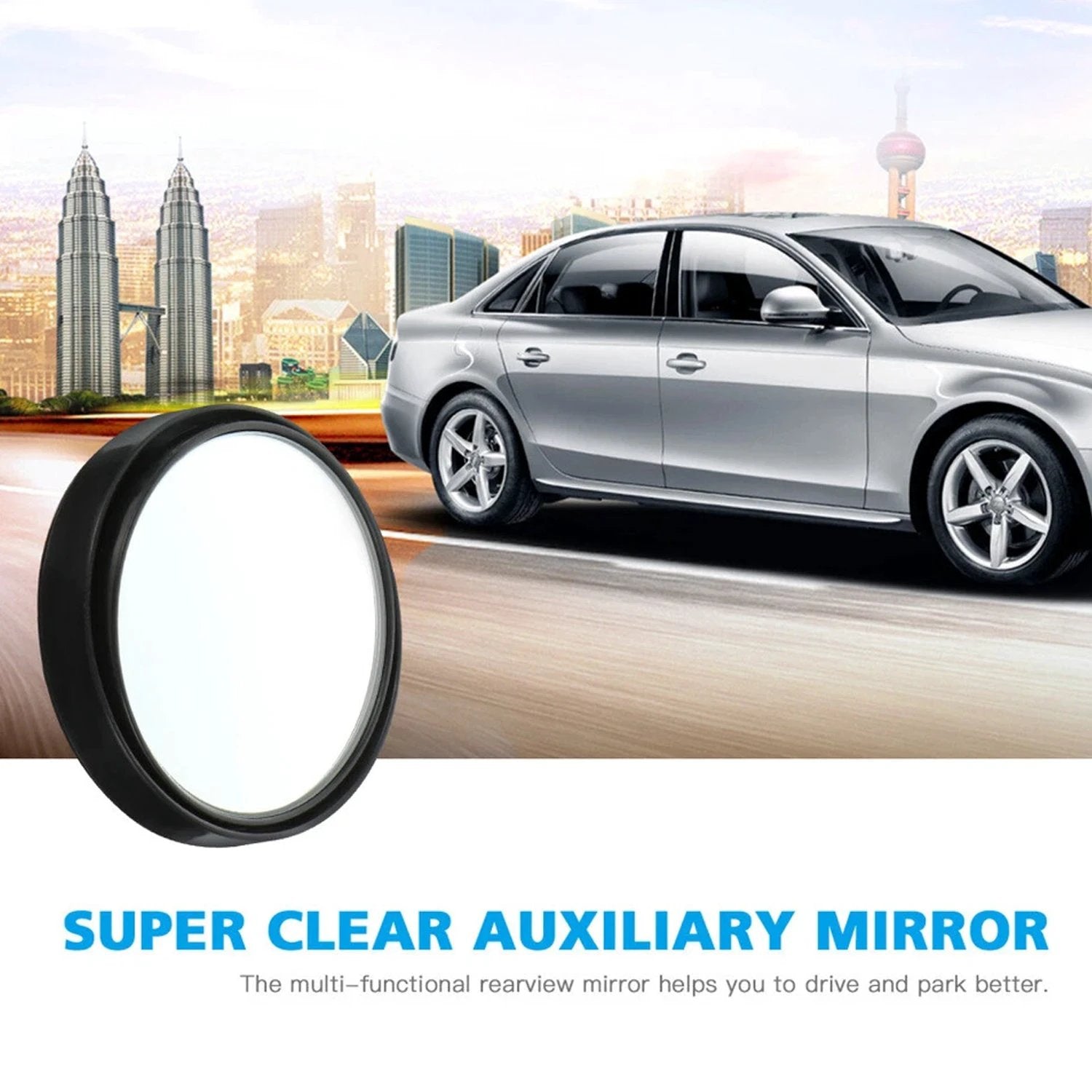Car Blind Spot Side Mirror Black Frame - (2 Pc  Set) - 69KART