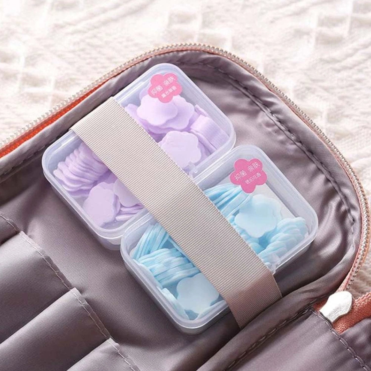Mini Portable Travel Soap Paper Sheets Flower Shape (100 Pcs Set Approx  Mix Color) - 69kart