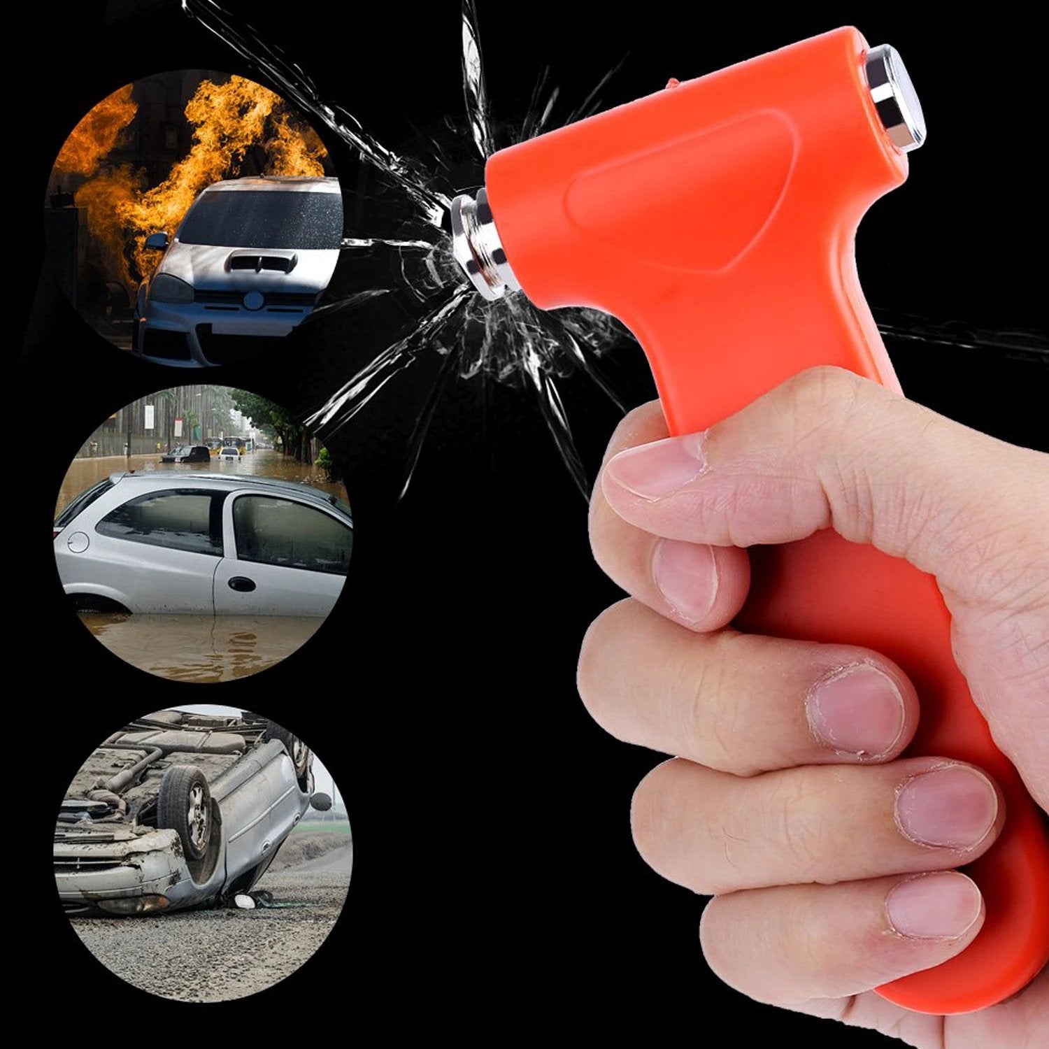 9393 Car Safety Hammeremergency And Rescue Toolcar Window Breaker And Seatbelt Cuttersafety Hammer Emergency Rescue Toolcar Window Breaking Seat Belt Cutter (1 Pc) - 69KART