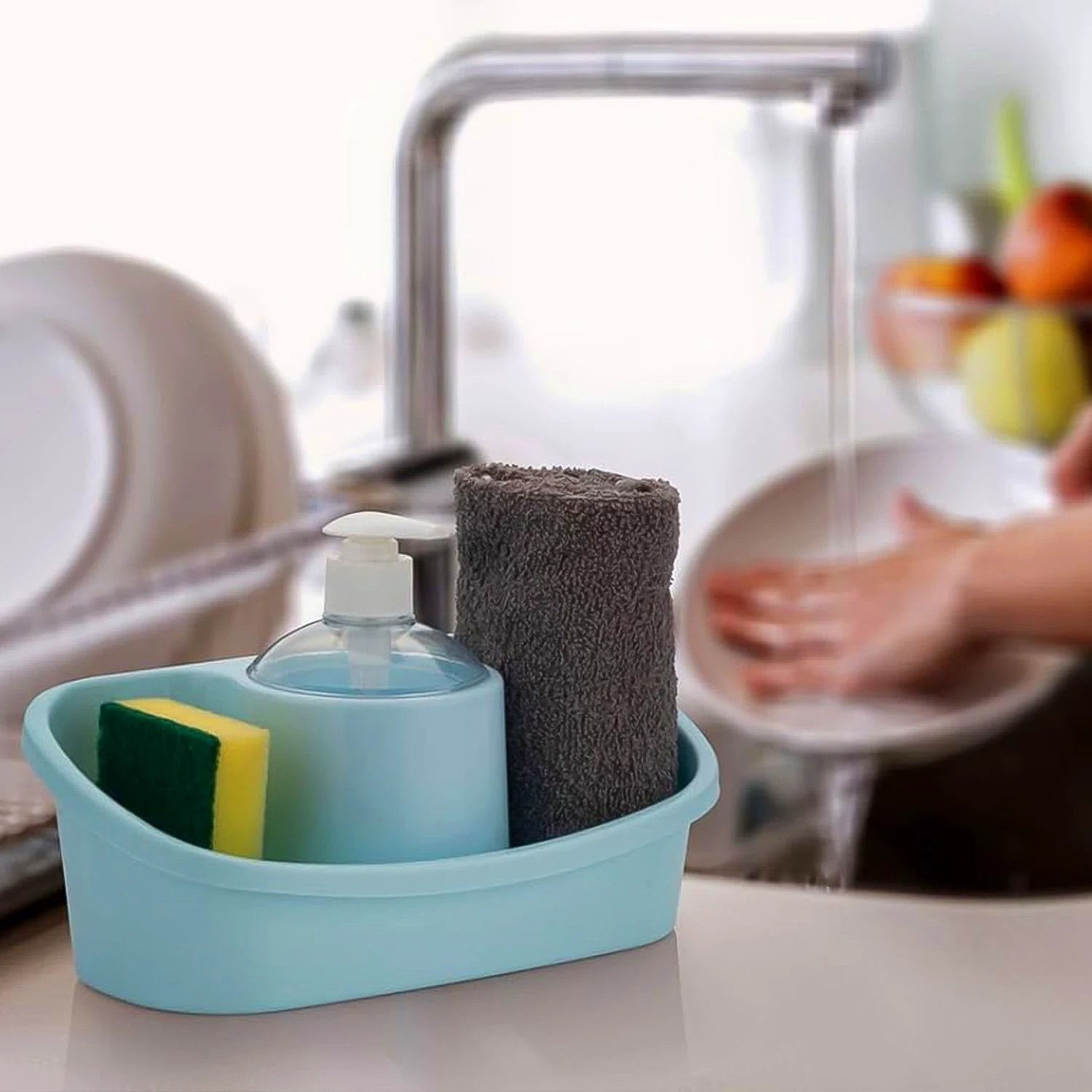 3 In 1 Hand Wash Liquid Soap Dispenser With Sponge Holder (1 Set) - 69kart