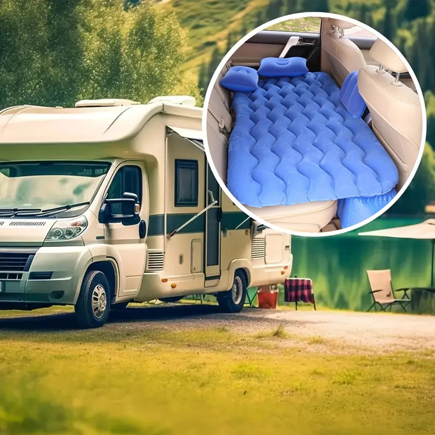Portable Car Backseat Inflatable Air Mattress Bed (1 Pc) - 69kart