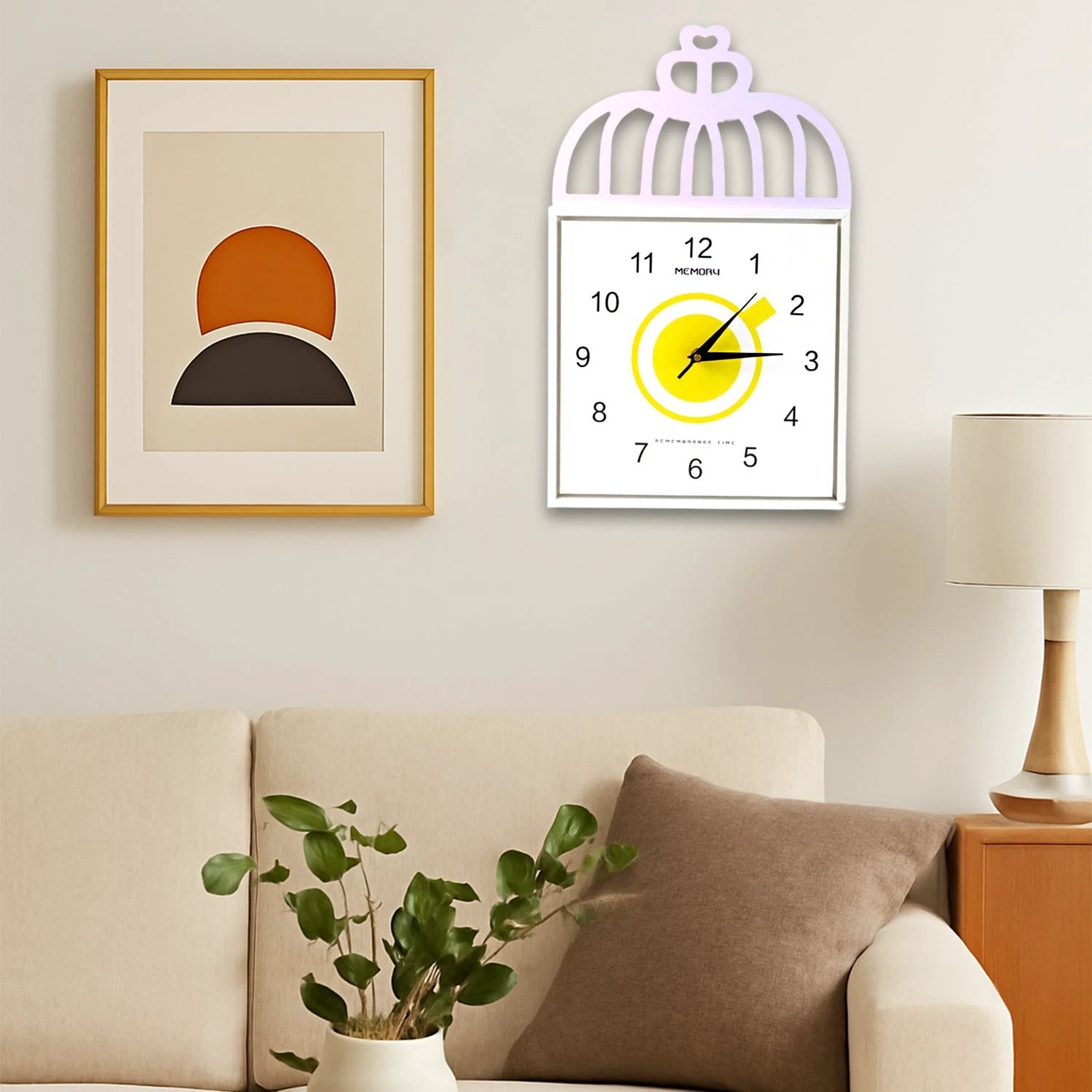 Decorative Square Wall Clock Battery Operated  1 Pc - 69KART