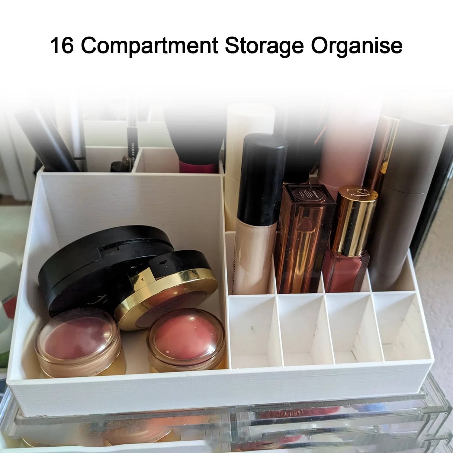 Makeup Organiser Cosmetic Makeup Lipstick Storage Box With Drawer Plastic Case Holder Skin Care Products (1 Pc) - 69KART