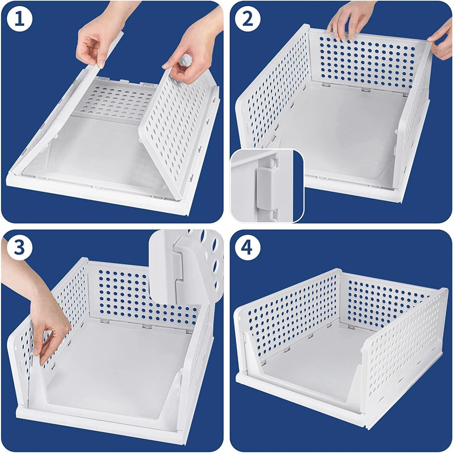 7731 Clothes Organizer 4 Layer Drawer For Wardrobe Cupboard Organizer For Clothes Foldable And Stackable Closet Organizer Drawer Organizer For Clothes Multi Purpose Plastic Drawer - 69KART