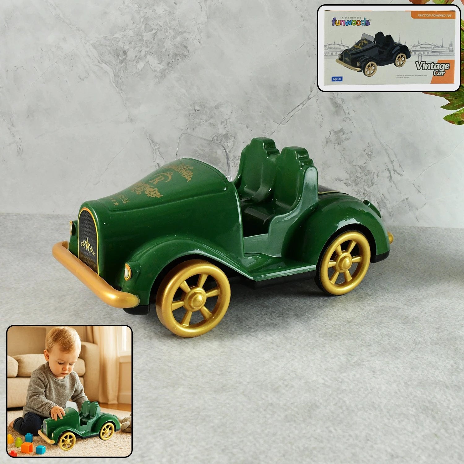Funwoods Friction-powered Vintage Car Toy - (1 Pc) - 69kart