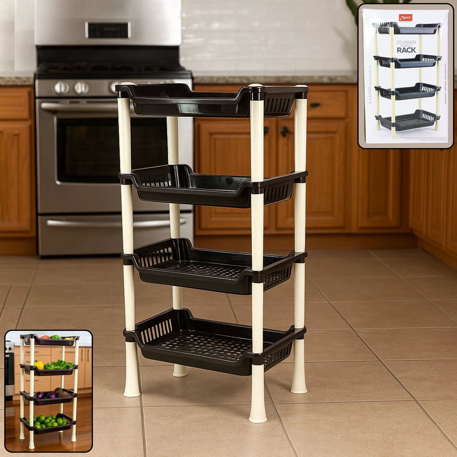 Apex 4-layer Small Multipurpose Plastic Storage Rack by Wukusy