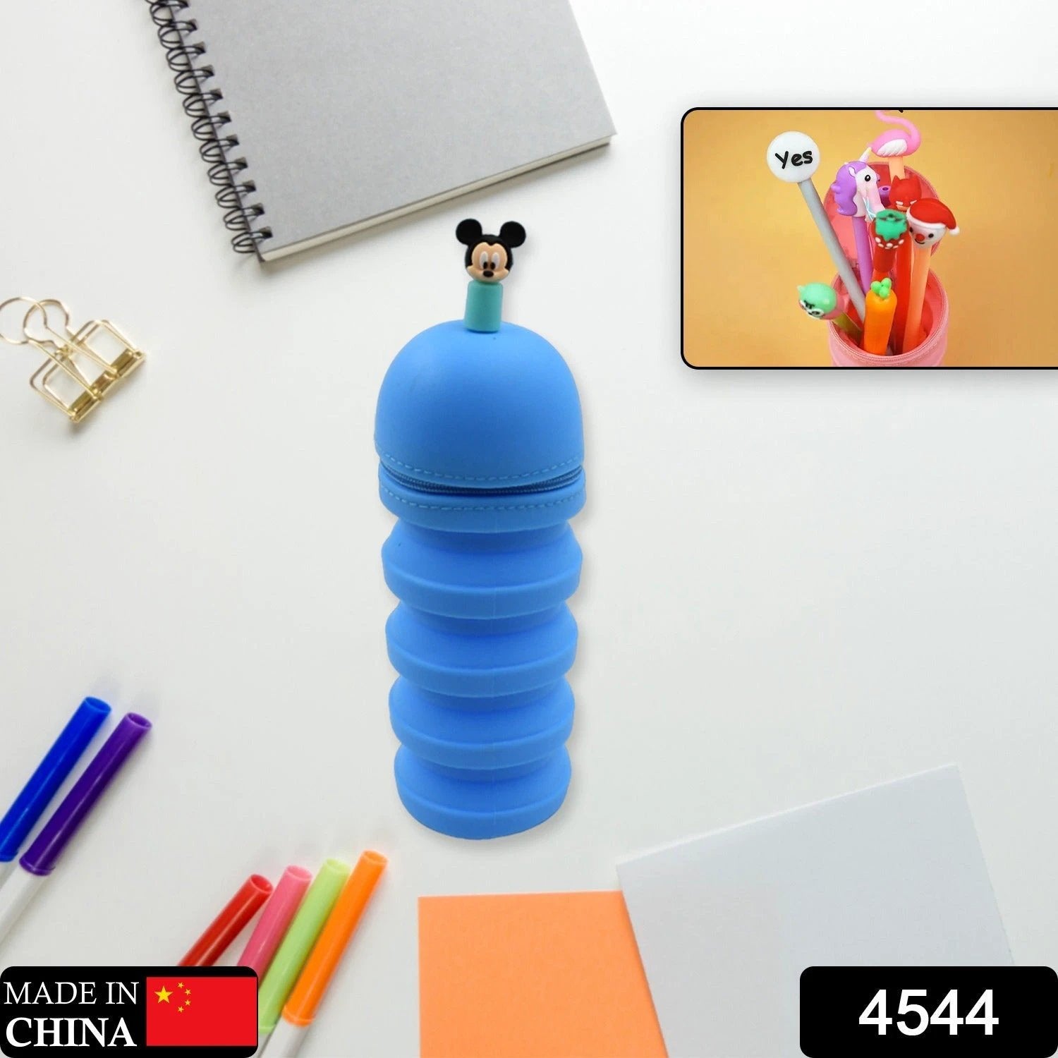 4544 Pencil Case Is Made Of Silicone Telescopic Pen Holder With Zipper Closure And Large Capacity Office Home School School-pink Boys For Girls Secondary School Clear Pencil Case - 69KART