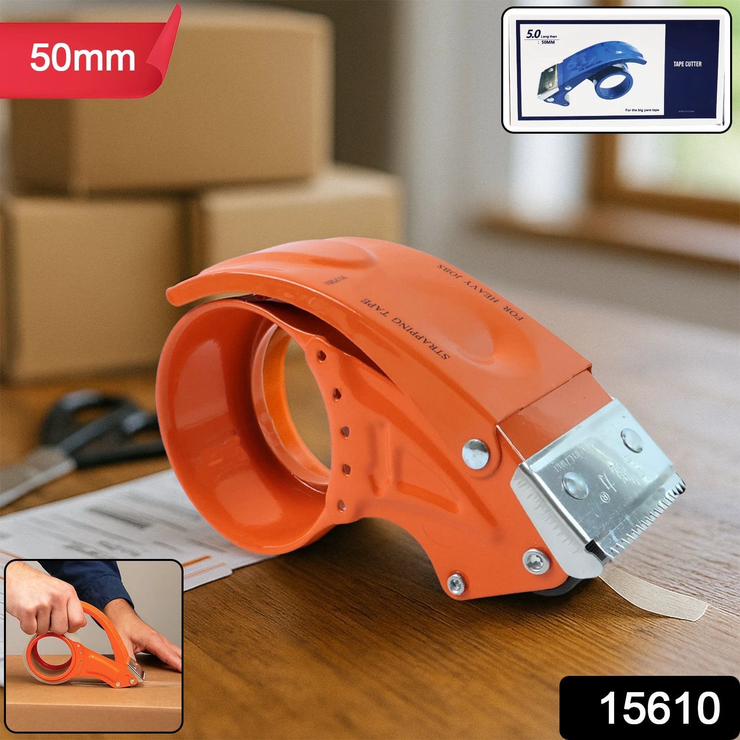 Heavy-duty Packing Tape Dispenser - (50 Mm  1 Pc) - 69kart