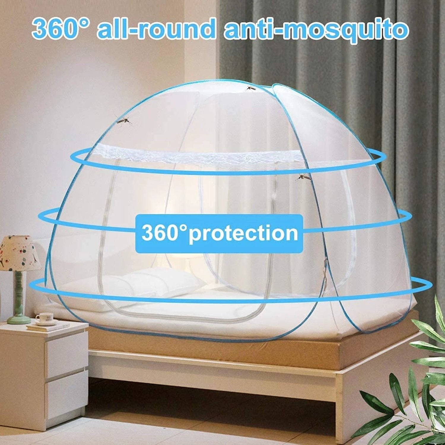 Premium Polyester Foldable Mosquito Net Tent (100 Cm Long 1 Pc) by Wukusy