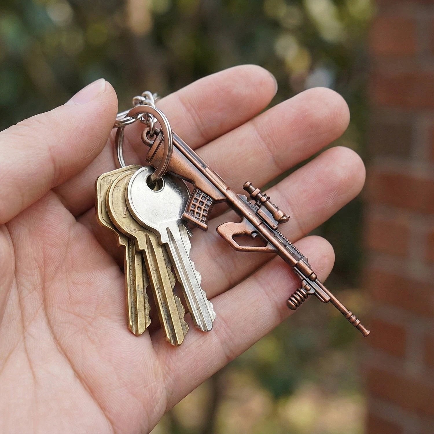 Metal Gun Shape Keychain by Wukusy