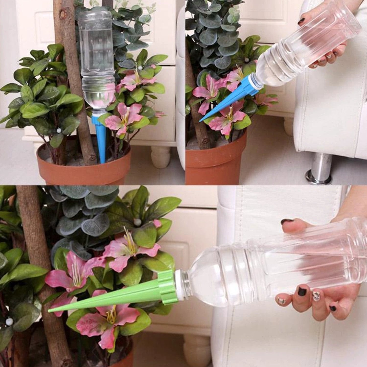 Plant Watering Spikes Self Watering Spikes Water Dripper For Plants Adjustable Plant Watering Devices With Slow Release Control Valve Switch - 69KART