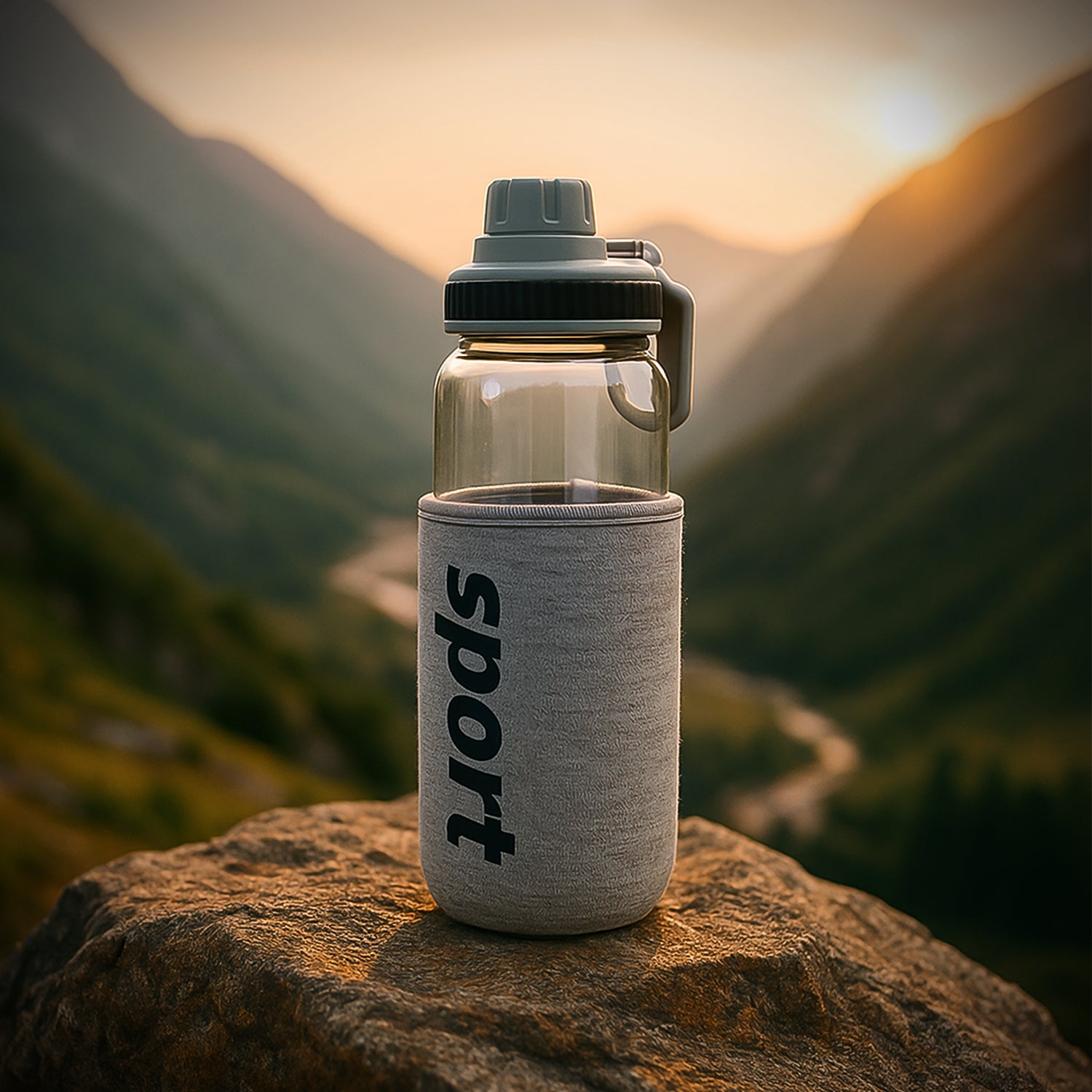 Sports Water Bottle With Protective Sleeve 700ml