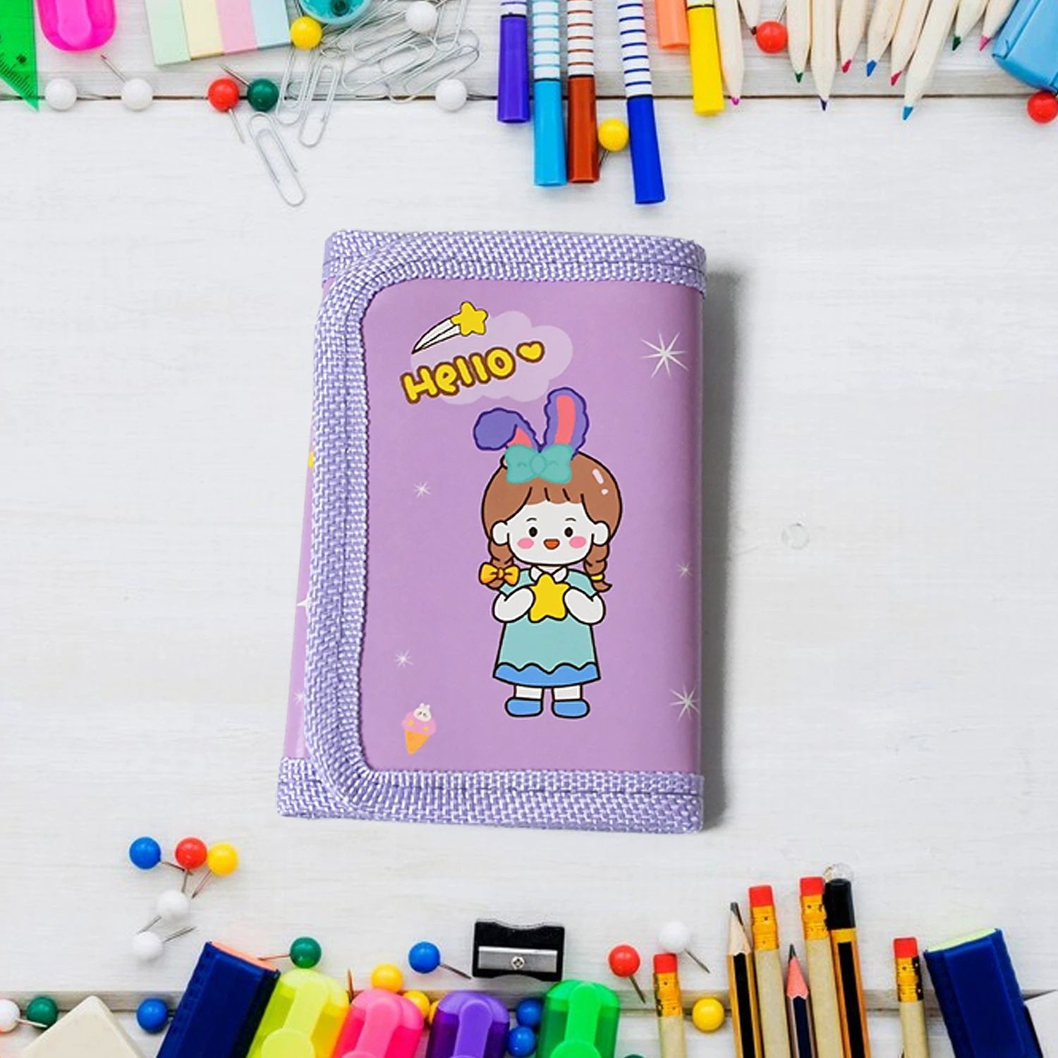 17526 Stationery Set For Girls And Boys  Kids Return Gift - 7 In 1 School Items For Kids-pencils Eraser Sharpener Pouch Pencil Extender  Birthday Gift Idea Stationary Kit Set For School Kids (Pack Of 7 Pcs Set) - 69KART