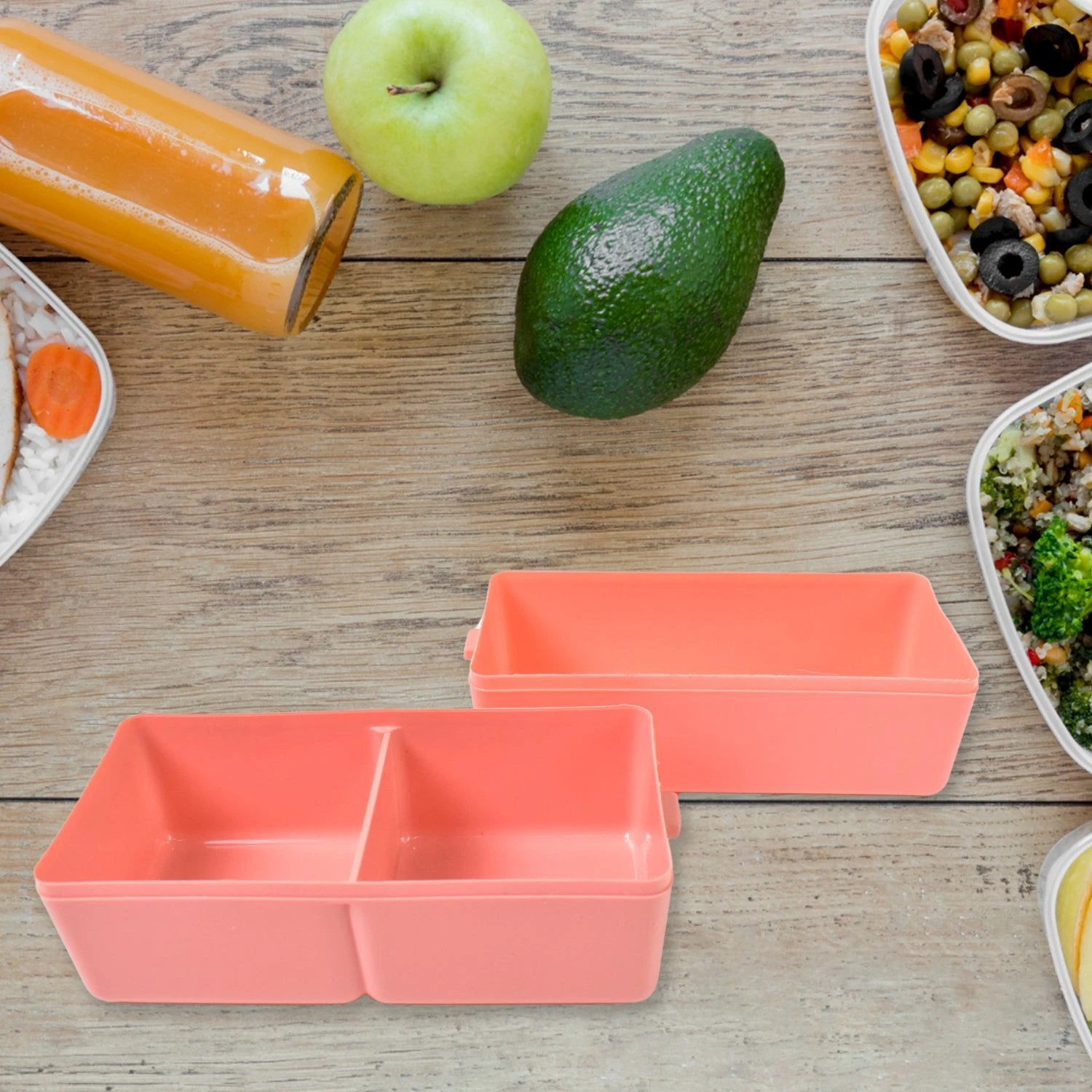 Plastic 3 Layer Leak Proof 3 Compartment Lunch Box For Office (1 Pc) by Wukusy
