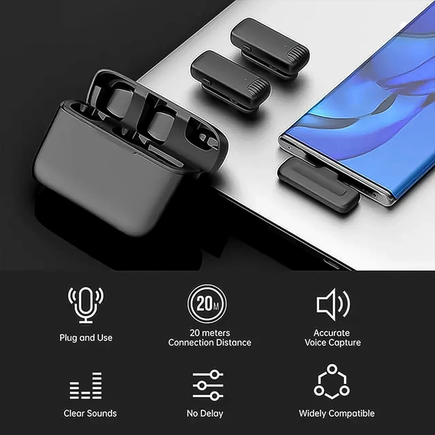 Wireless Microphones Collar Mic For All Smart Phone  Type-c  (1 Set) - 69KART