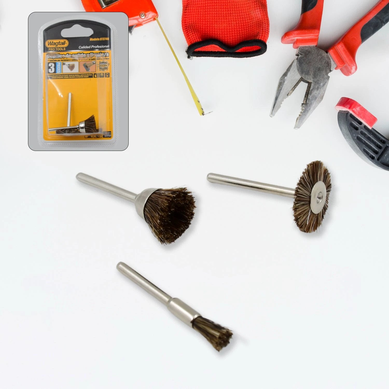 Brass Wire Wheels 3 Pcs Brass Wire Wheels Rust Removal Tool - 69KART