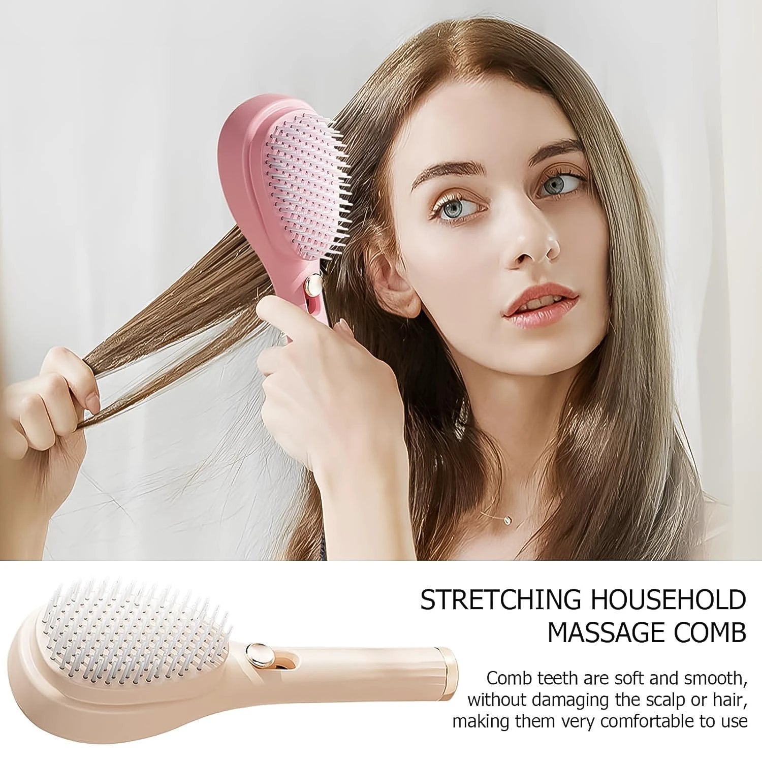 Self-cleaning Anti-static Massage Comb (1 Pc) by Wukusy