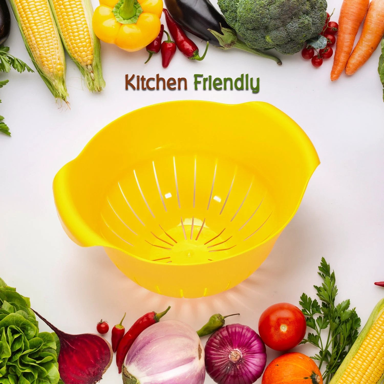2312 Plastic Fruits Vegetable Noodles Pasta Washing Bowl  Strainer - 69kart