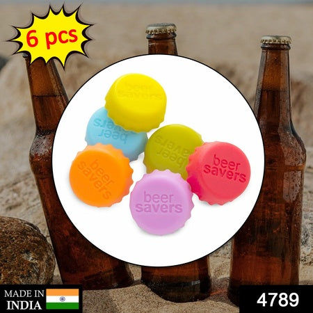 Beer Saver Caps 6 Pc For Soda And Cold Drinks