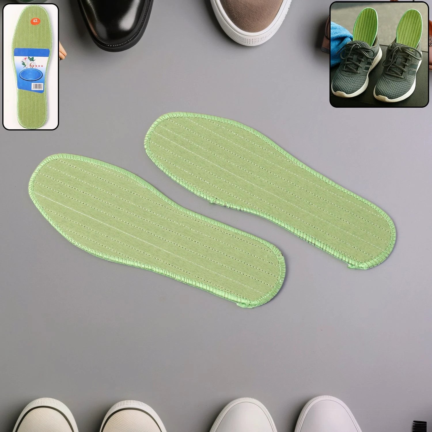 Premium Comfort Shoe Insoles For Daily Foot Support Size 42 (1 Pair Mix Design) by Wukusy