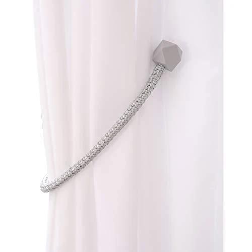 1441 Hexagonal Magnetic Braided Rope Drapery Window Curtains Loop Binding Ties Buckle (2 Pc) by Wukusy