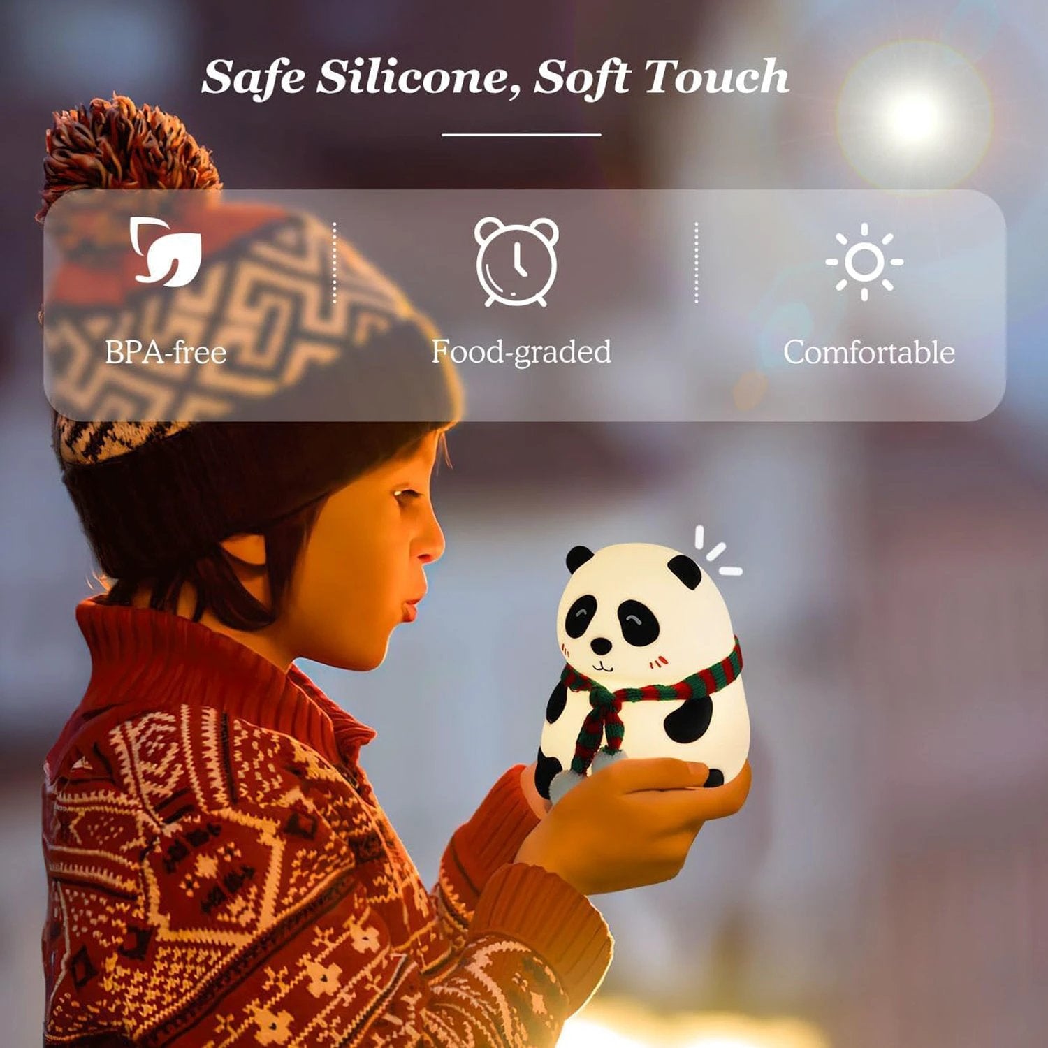 Panda 7-color Led Silicone Touch Lamp (1 Pc) by Wukusy