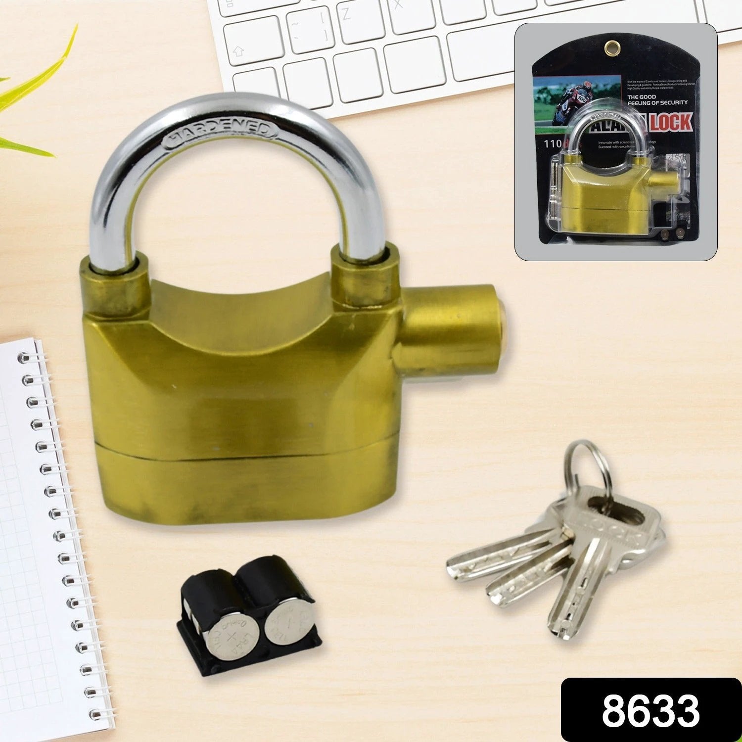 Security Alarm Metallic Lock System With 3 Keys (1 Set Mix Color) by Wukusy