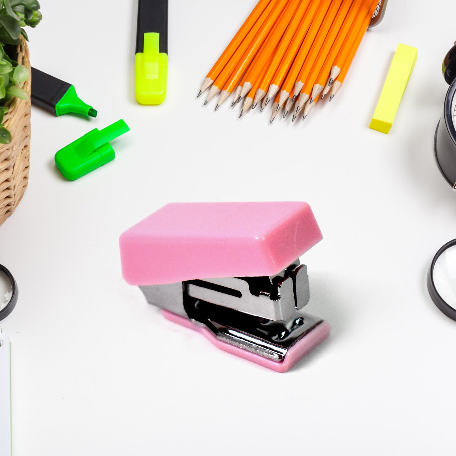 Mini Office Stationery Set Including Stapler Scissors Paper Clips Tape Dispenser Transparent Tape And Staples