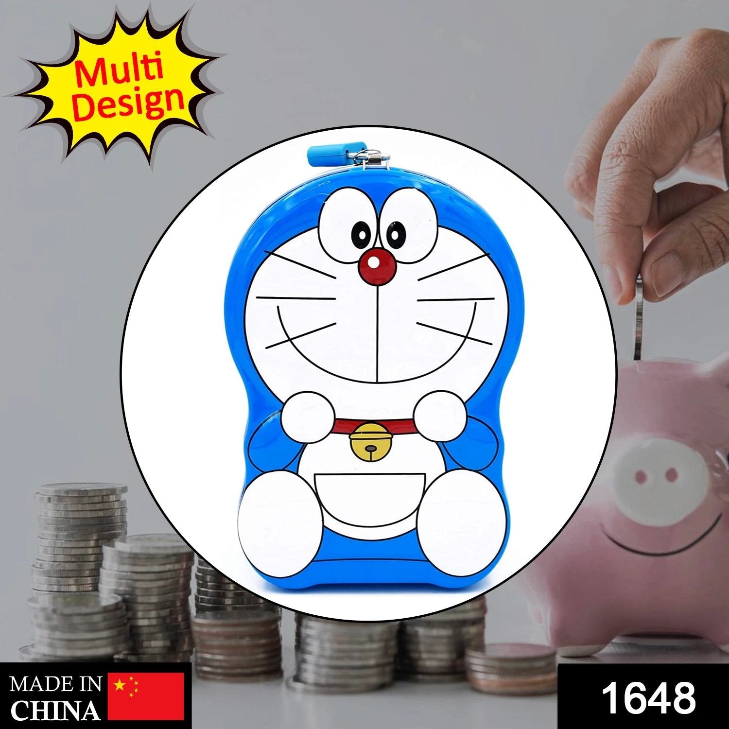 1648 Cartoon Character Metal Piggy Bank Coin Box Money Box by Wukusy