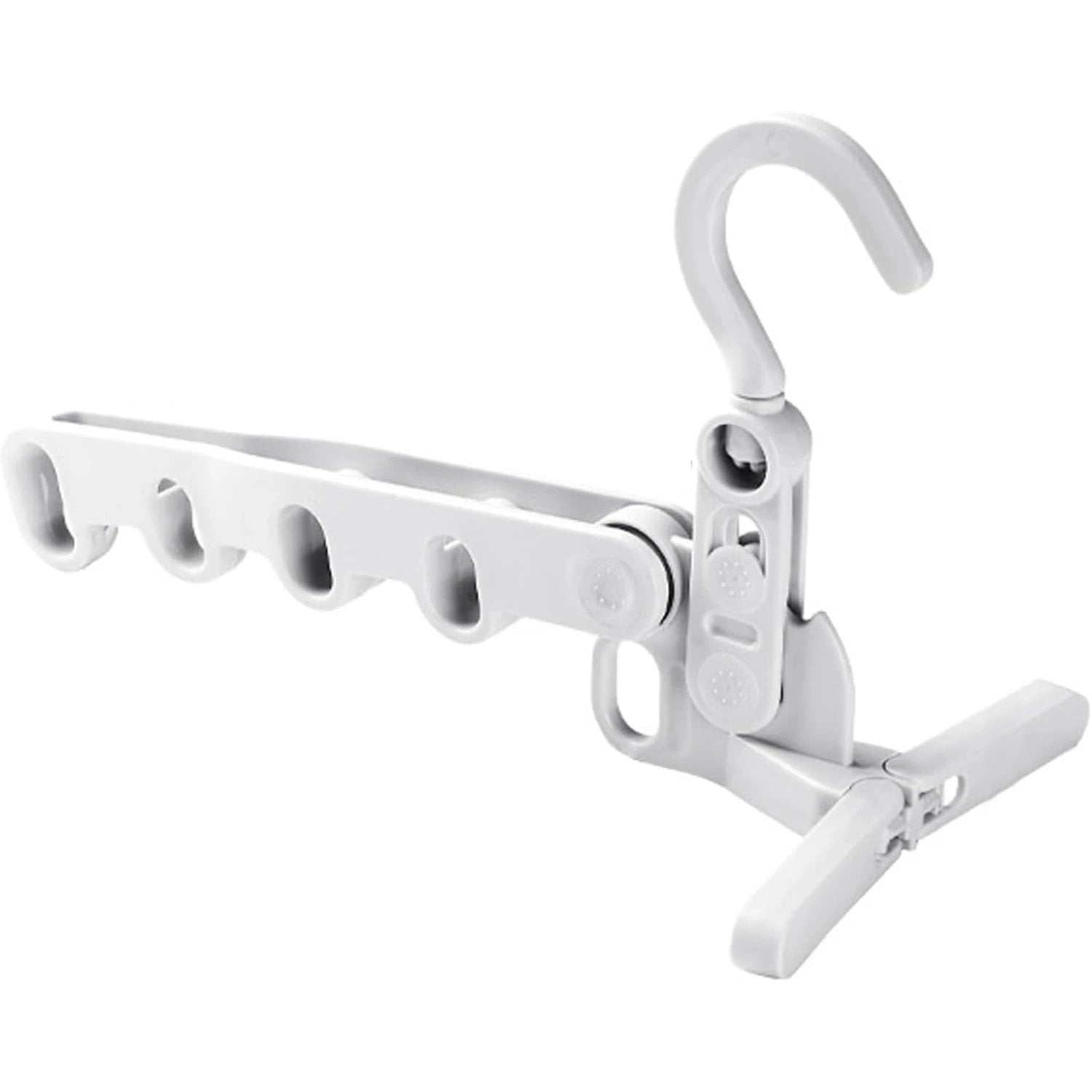 13049 5holes Foldable Clothes Hanger Travel Clothes Hanger Multifunctional Clothes Hanger Space-saving Wall Holder Clothes Rack Robust Clothes Hanger For Travel Indoors. - 69KART
