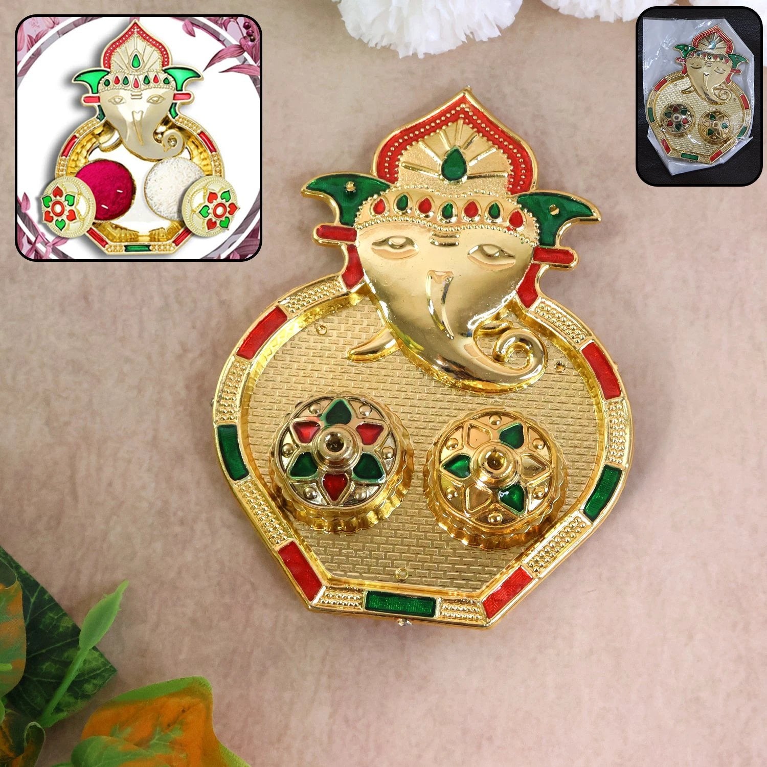 Ganesh Design Decorative Kumkum Box - (1 Pc) - 69kart